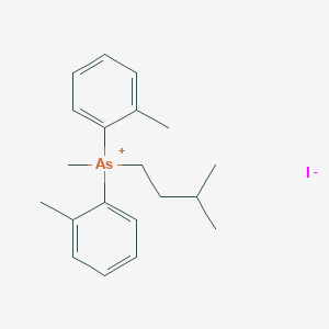 Methyl(3-methylbutyl)bis(2-methylphenyl)arsanium iodide