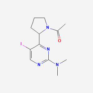 B1455940 1-[2-(2-Dimethylamino-5-iodo-pyrimidin-4-yl)-pyrrolidin-1-yl]-ethanone CAS No. 1361115-97-0