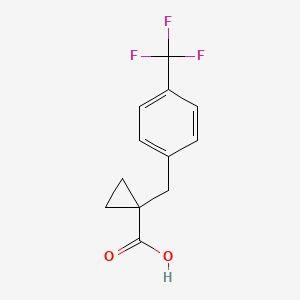 molecular formula C12H11F3O2 B1455944 1-{[4-(Trifluoromethyl)phenyl]methyl}cyclopropane-1-carboxylic acid CAS No. 29765-48-8