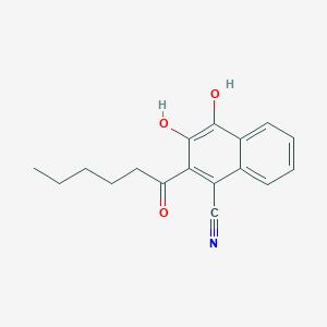 1-Naphthalenecarbonitrile, 3,4-dihydroxy-2-(1-oxohexyl)-