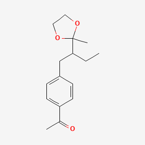 1-{4-[2-(2-Methyl-1,3-dioxolan-2-yl)butyl]phenyl}ethan-1-one