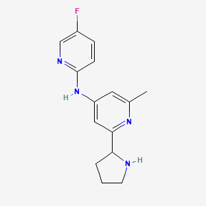 molecular formula C15H17FN4 B1455950 (5-氟-吡啶-2-基)-(2-甲基-6-吡咯烷-2-基-吡啶-4-基)-胺 CAS No. 1361118-48-0