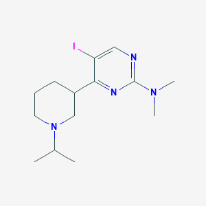 molecular formula C14H23IN4 B1455957 [5-Iodo-4-(1-isopropyl-piperidin-3-yl)-pyrimidin-2-yl]-dimethyl-amine CAS No. 1361113-57-6