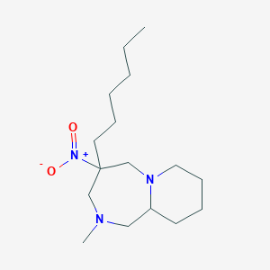 molecular formula C16H31N3O2 B14559581 Pyrido[1,2-a][1,4]diazepine, 4-hexyldecahydro-2-methyl-4-nitro- CAS No. 62176-00-5