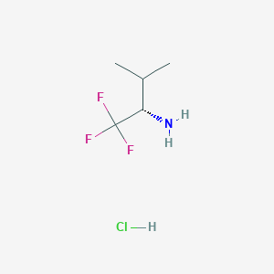 molecular formula C5H11ClF3N B1455965 (2S)-1,1,1-三氟-3-甲基丁烷-2-胺盐酸盐 CAS No. 1389320-33-5