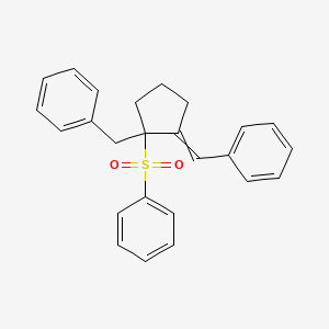 {[2-(Benzenesulfonyl)-2-benzylcyclopentylidene]methyl}benzene