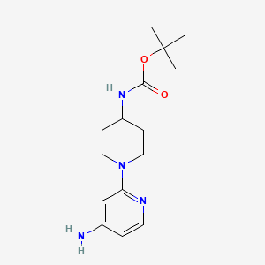 molecular formula C15H24N4O2 B1455969 叔丁基N-[1-(4-氨基吡啶-2-基)哌啶-4-基]氨基甲酸酯 CAS No. 1206248-50-1