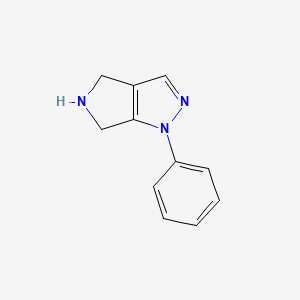 molecular formula C11H11N3 B1455971 1-Phenyl-1,4,5,6-tetrahydropyrrolo[3,4-c]pyrazole CAS No. 1350652-35-5