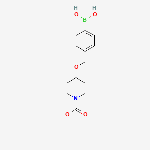molecular formula C17H26BNO5 B1455973 (4-(((1-(Tert-butoxycarbonyl)piperidin-4-yl)oxy)methyl)phenyl)boronic acid CAS No. 1224449-13-1