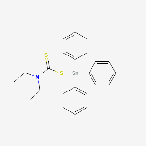 N-Ethyl-N-({[tris(4-methylphenyl)stannyl]sulfanyl}carbonothioyl)ethanamine