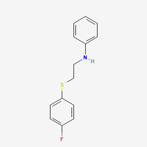 molecular formula C14H14FNS B1455986 N-{2-[(4-fluorophenyl)sulfanyl]ethyl}aniline CAS No. 1275711-70-0