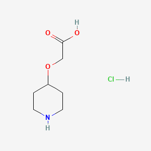 molecular formula C7H14ClNO3 B1455987 (Piperidin-4-yloxy)-acetic acid hydrochloride CAS No. 1187930-35-3