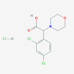 molecular formula C12H14Cl3NO3 B1455989 2-(2,4-Dichlorophenyl)-2-(morpholin-4-yl)acetic acid hydrochloride CAS No. 1354949-67-9