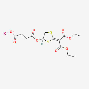 Butanedioic acid, mono(2-(2-ethoxy-1-(ethoxycarbonyl)-2-oxoethylidene)-1,3-dithiolan-4-yl)ester, potassium salt