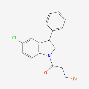 3-Bromo-1-(5-chloro-3-phenyl-2,3-dihydro-1H-indol-1-yl)propan-1-one