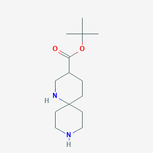 molecular formula C14H26N2O2 B1456012 1,9-Diazaspiro[5.5]undecane-3-carboxylic acid tert-butyl ester CAS No. 2173116-19-1