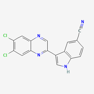 molecular formula C17H8Cl2N4 B1456018 3-(6,7-Dichloro-quinoxalin-2-yl)-1H-indole-5-carbonitrile CAS No. 1314446-44-0