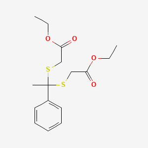 Ethyl 2-[1-(2-ethoxy-2-oxoethyl)sulfanyl-1-phenylethyl]sulfanylacetate