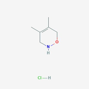 molecular formula C6H12ClNO B1456027 4,5-Dimethyl-3,6-dihydro-2H-1,2-oxazine hydrochloride CAS No. 73057-15-5