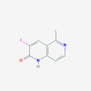 molecular formula C9H7IN2O B1456036 3-Iodo-5-methyl-1,2-dihydro-1,6-naphthyridin-2-one CAS No. 1407532-87-9