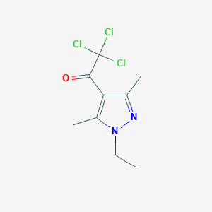 molecular formula C9H11Cl3N2O B1456050 2,2,2-Trichloro-1-(1-ethyl-3,5-dimethyl-1h-pyrazol-4-yl)ethan-1-one CAS No. 1306738-54-4