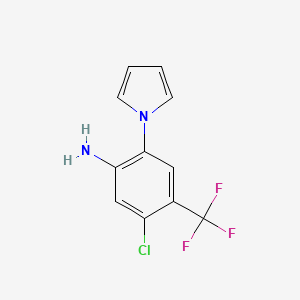 molecular formula C11H8ClF3N2 B1456051 5-氯-2-(1H-吡咯-1-基)-4-(三氟甲基)苯胺 CAS No. 1315619-16-9