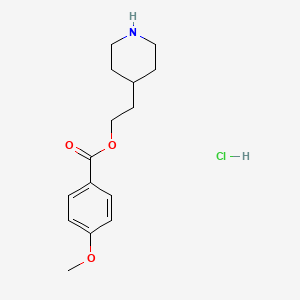 molecular formula C15H22ClNO3 B1456056 2-(4-哌啶基)乙基4-甲氧基苯甲酸酯盐酸盐 CAS No. 1220021-18-0