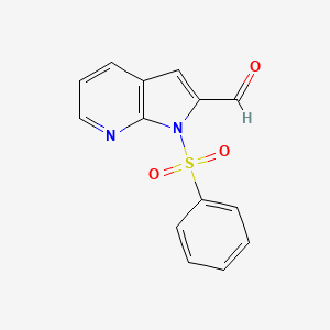 molecular formula C14H10N2O3S B1456057 1-(苯磺酰基)-1H-吡咯并[2,3-b]吡啶-2-甲醛 CAS No. 189089-91-6