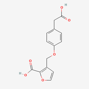 3-{[4-(Carboxymethyl)phenoxy]methyl}furan-2-carboxylic acid