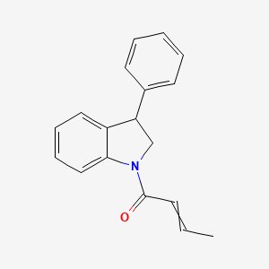 1-(3-Phenyl-2,3-dihydro-1H-indol-1-yl)but-2-en-1-one