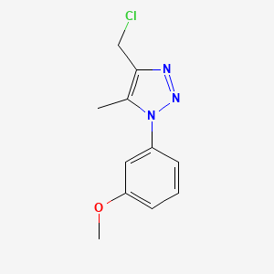 molecular formula C11H12ClN3O B1456071 4-(chloromethyl)-1-(3-methoxyphenyl)-5-methyl-1H-1,2,3-triazole CAS No. 1338691-53-4