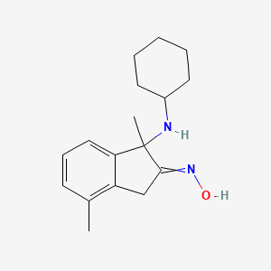 N-[1-(Cyclohexylamino)-1,4-dimethyl-1,3-dihydro-2H-inden-2-ylidene]hydroxylamine