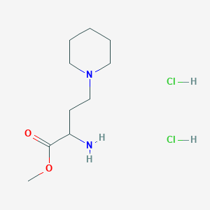 molecular formula C10H22Cl2N2O2 B1456086 Methyl 2-amino-4-(piperidin-1-yl)butanoate dihydrochloride CAS No. 1354949-44-2
