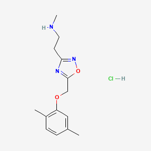 molecular formula C14H20ClN3O2 B1456088 (2-{5-[(2,5-Dimethylphenoxy)methyl]-1,2,4-oxadiazol-3-yl}ethyl)methylamine hydrochloride CAS No. 1332529-58-4
