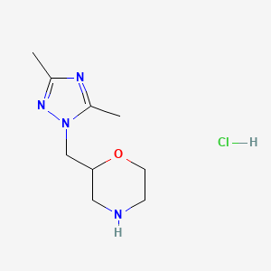molecular formula C9H17ClN4O B1456095 2-[(dimethyl-1H-1,2,4-triazol-1-yl)methyl]morpholine hydrochloride CAS No. 1354952-90-1