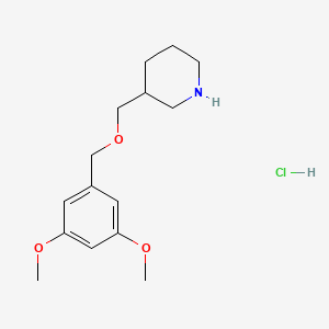 molecular formula C15H24ClNO3 B1456102 3,5-Dimethoxybenzyl 3-piperidinylmethyl ether hydrochloride CAS No. 1219977-24-8