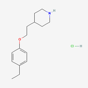molecular formula C15H24ClNO B1456105 4-[2-(4-乙基苯氧基)乙基]哌啶盐酸盐 CAS No. 1219964-06-3