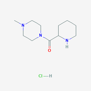 molecular formula C11H22ClN3O B1456106 (4-Methyl-1-piperazinyl)(2-piperidinyl)methanone hydrochloride CAS No. 1246172-58-6