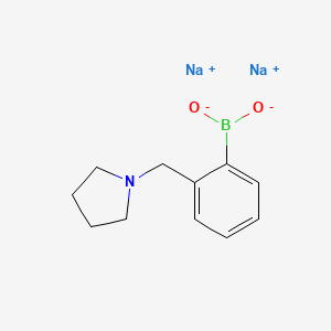 molecular formula C11H14BNNa2O2 B1456110 Disodium [2-(pyrrolidin-1-ylmethyl)phenyl]boronate CAS No. 1452577-21-7