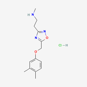 molecular formula C14H20ClN3O2 B1456111 (2-{5-[(3,4-二甲基苯氧基)甲基]-1,2,4-恶二唑-3-基}乙基)甲胺盐酸盐 CAS No. 1332531-11-9