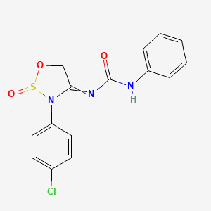 N-[3-(4-Chlorophenyl)-2-oxo-1,2lambda~4~,3-oxathiazolidin-4-ylidene]-N'-phenylurea