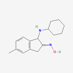 N-[1-(Cyclohexylamino)-5-methyl-1,3-dihydro-2H-inden-2-ylidene]hydroxylamine