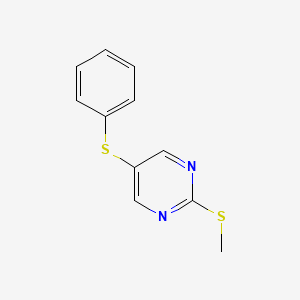 Pyrimidine, 2-(methylthio)-5-(phenylthio)-