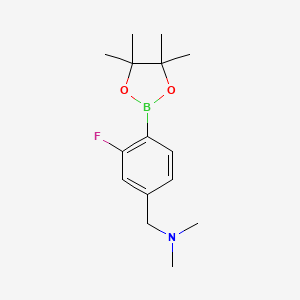 molecular formula C15H23BFNO2 B1456130 4-(Dimethylaminomethyl)-2-fluorophenylboronic acid, pinacol ester CAS No. 2040476-06-8