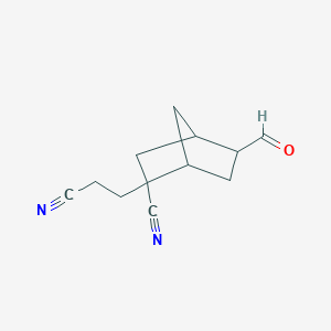 2-(2-Cyanoethyl)-5-formylbicyclo[2.2.1]heptane-2-carbonitrile