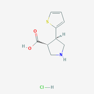 molecular formula C9H12ClNO2S B1456148 (3R,4R)-4-Thiophen-2-ylpyrrolidine-3-carboxylic acid;hydrochloride CAS No. 1864003-38-2