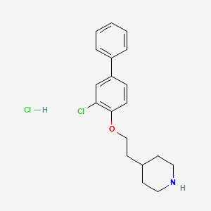 molecular formula C19H23Cl2NO B1456157 4-{2-[(3-Chloro[1,1'-biphenyl]-4-yl)oxy]-ethyl}piperidine hydrochloride CAS No. 1220030-03-4
