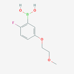 molecular formula C9H12BFO4 B1456159 2-氟-5-(2-甲氧基乙氧基)苯硼酸 CAS No. 1675207-10-9