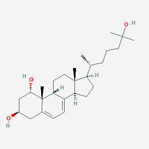 molecular formula C27H44O3 B145616 (1S,3R,9R,10R,13R,14R,17R)-17-[(2R)-6-Hydroxy-6-methylheptan-2-yl]-10,13-dimethyl-2,3,4,9,11,12,14,15,16,17-decahydro-1H-cyclopenta[a]phenanthrene-1,3-diol CAS No. 168609-17-4