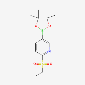 molecular formula C13H20BNO4S B1456163 2-(Ethanesulfonyl)-5-(tetramethyl-1,3,2-dioxaborolan-2-yl)pyridine CAS No. 1449010-00-7
